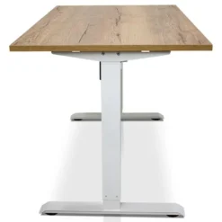 MRC EASY elektrisch ARBO zit-sta bureau - 120x80cm - wit - robuust eiken
