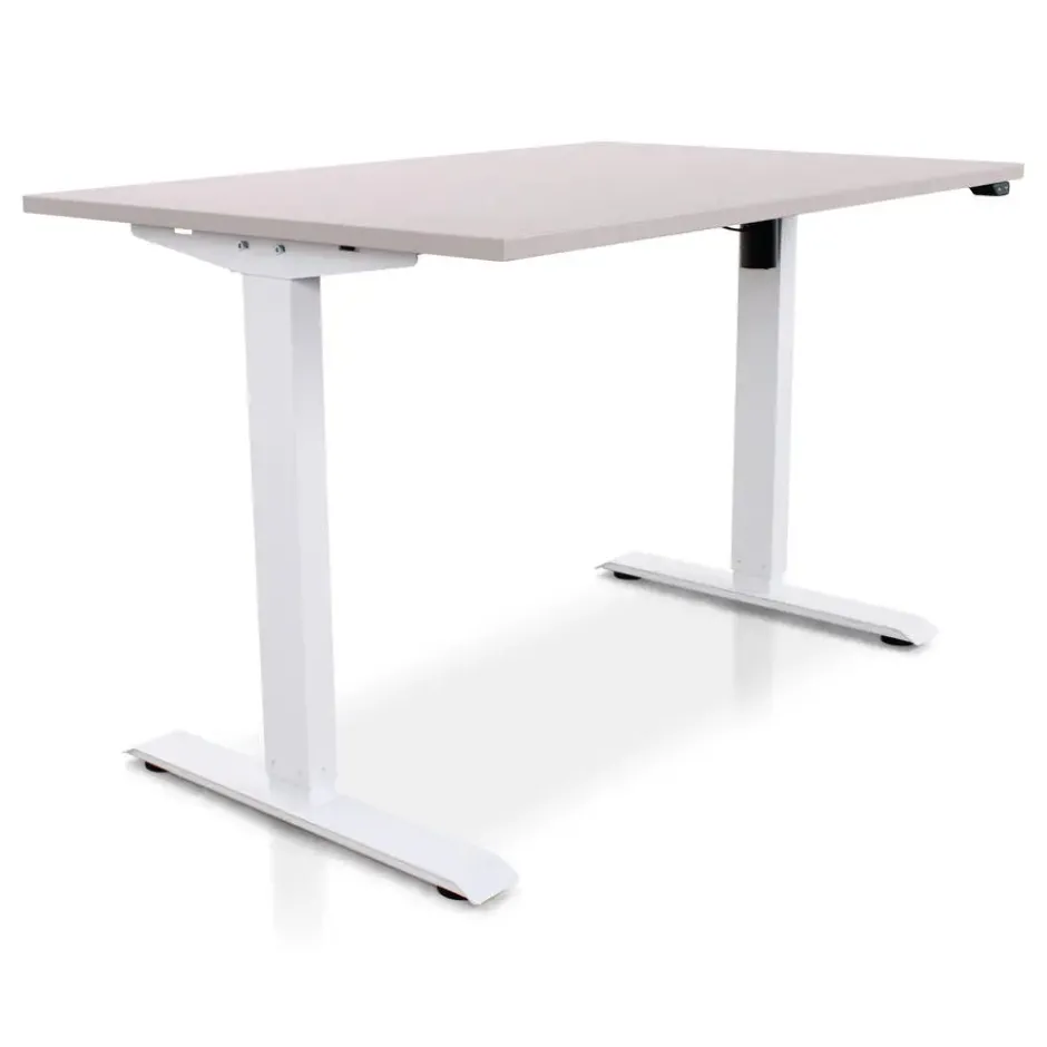 MRC EASY Zit-Sta Bureau – Elektrisch Verstelbaar – 140x80 cm – Blad Sand Grey