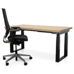 MRC PRO Solid zit-sta bureau massief eiken blad 120x80 zwart NEN-EN527