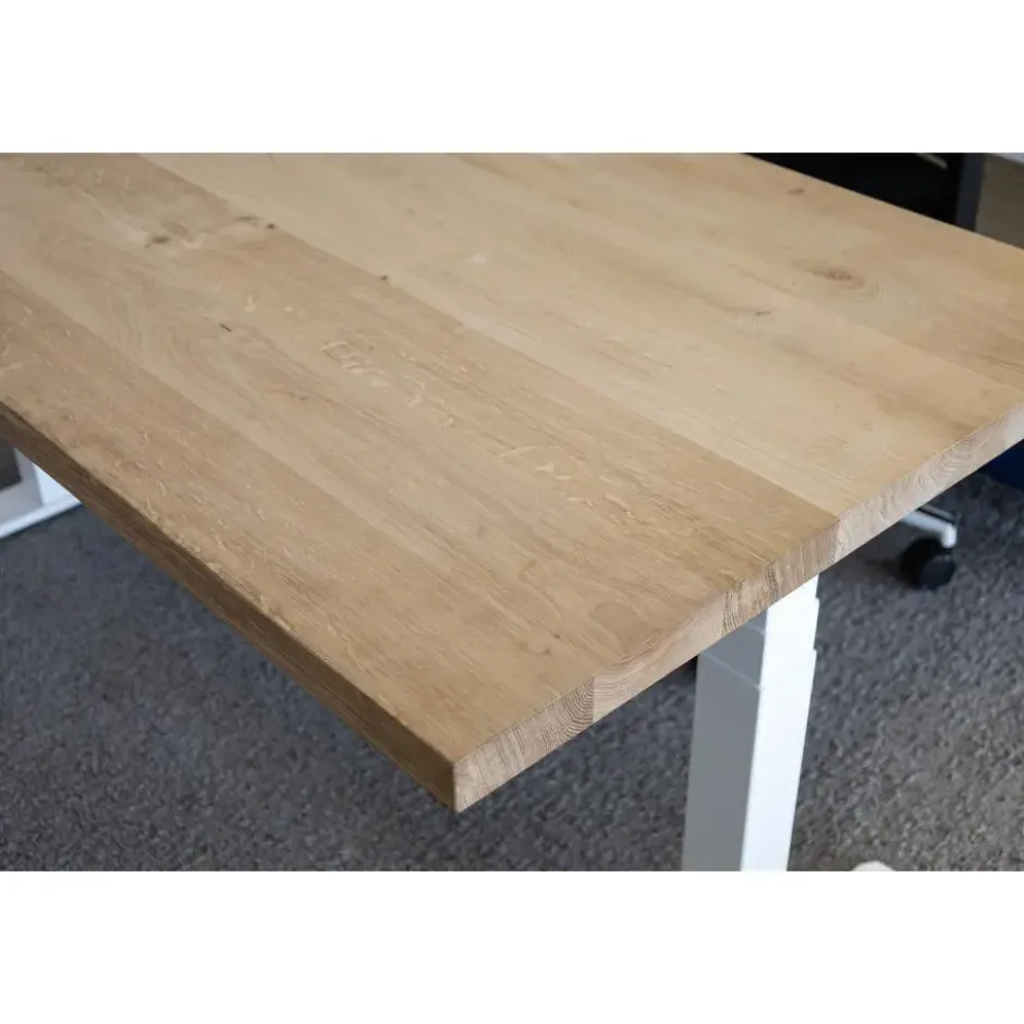 MRC PRO Solid zit-sta bureau massief eiken blad 120x80 zwart NEN-EN527