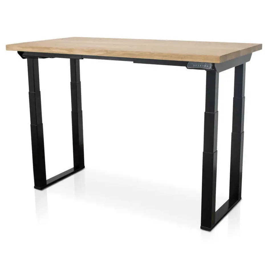 MRC PRO Solid zit-sta bureau massief eiken blad 120x80 zwart NEN-EN527