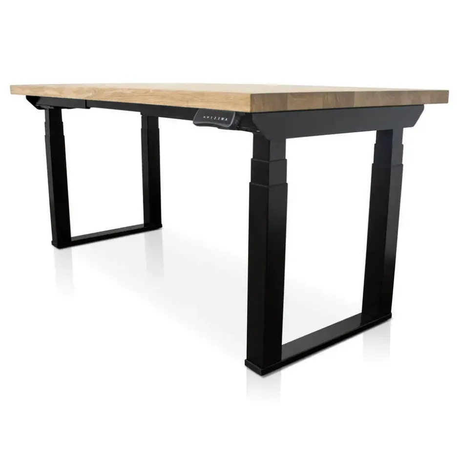 MRC PRO Solid zit-sta bureau massief eiken blad 120x80 zwart NEN-EN527