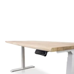 MRC Zit-sta bureau massief boomstam blad 120x80 wit frame NEN-EN 527