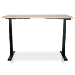 MRC Zit-sta bureau massief boomstamblad 120x80 zwart frame NEN-EN 527
