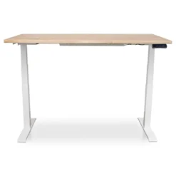 MRC Zit-sta bureau massief boomstam blad 180x90 wit frame NEN-EN 527