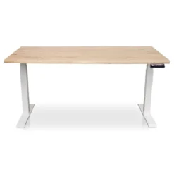 MRC Zit-sta bureau massief boomstam blad 180x90 wit frame NEN-EN 527