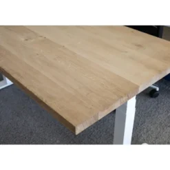 MRC Zit-sta bureau massief eiken blad 120x80 zwart frame NEN-EN 527