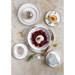 Mäser SITA Koffieservies 18-delig Zwarte Rand - Porselein