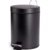 MSV badkamer/toilet pedaalemmer - zwart - 5 liter - 20 x 28 cm