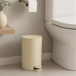 MSV badkamer/toilet pedaalemmer - beige - 3L - 16 x 25cm