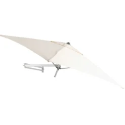 Muurparasol Vierkant - 200x200cm - met muurbevestiging - Ecru - Gebroken wit