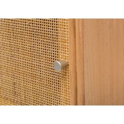 Nachtkastje met 1 deur en 1 lade van natuurlijk rotan