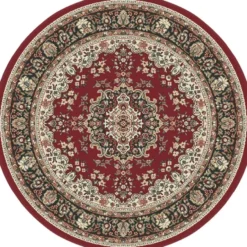 Nain Klassiek Rond Oosters Vloerkleed Rood - 200 CM Ø