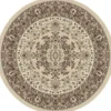 Nain Klassiek Rond Oosters Vloerkleed Creme Beige - 160 CM Ø