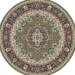 Nain Klassiek Rond Oosters Vloerkleed Groen - 160 CM Ø