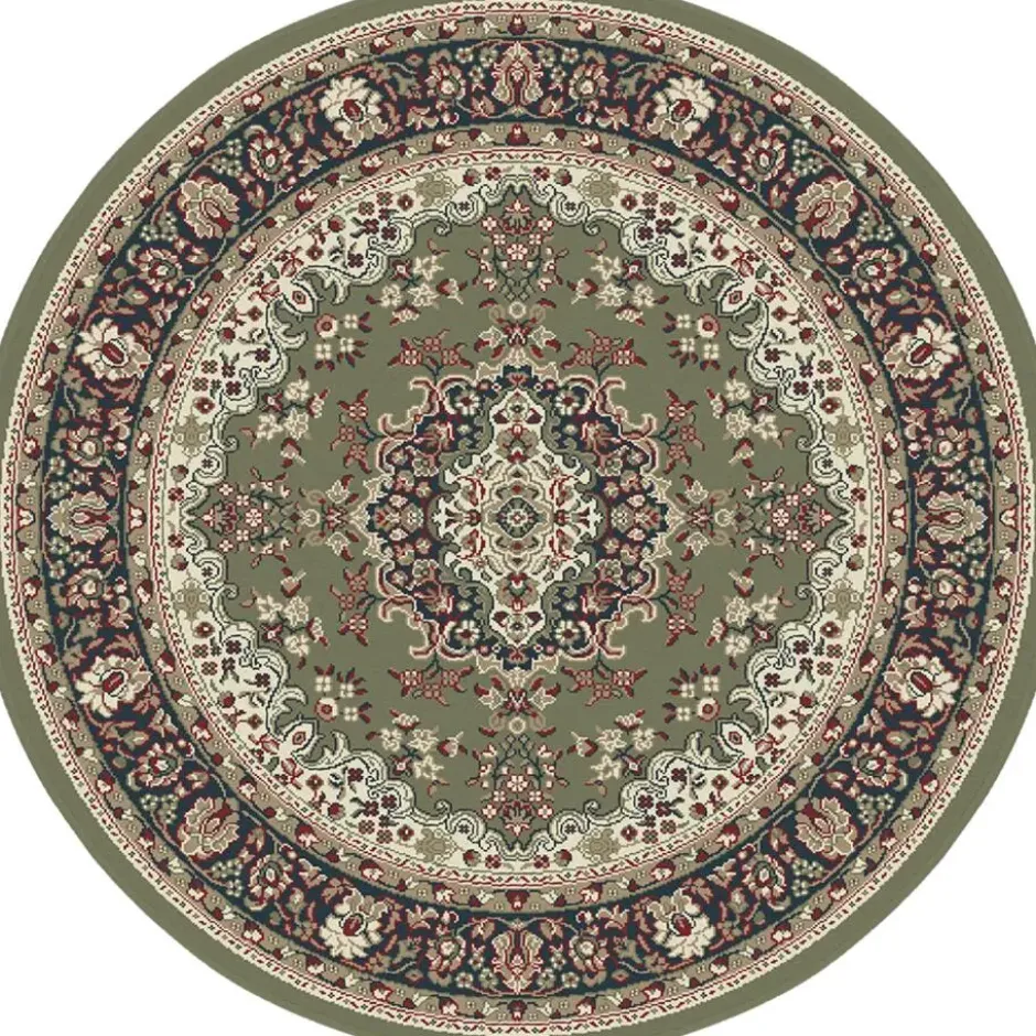 Nain Klassiek Rond Oosters Vloerkleed Groen - 200 CM Ø