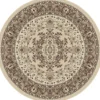 Nain Klassiek Rond Oosters Vloerkleed Creme Beige - 200 CM Ø