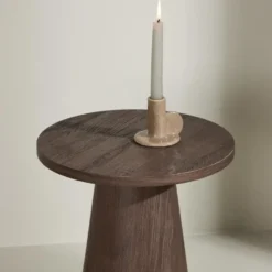 Nest living Lexi Houten Bijzettafel Donkerbruin - Ø 35 cm