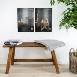 Nest of Nora Bankje van teakhout - 90x25x45 cm - Natural