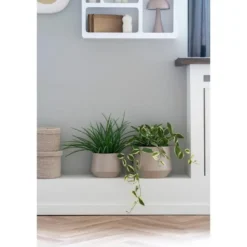 Nest of Nora Bloempotten set van 2 - Staal - Beige