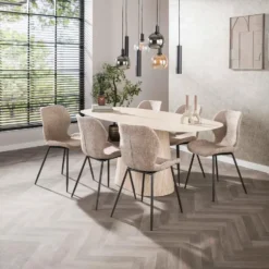 Nest of Nora Eettafel deens ovaal 180 cm - Keramiek travertin