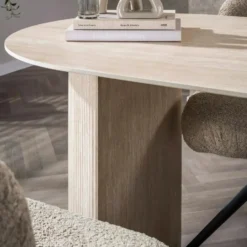 Nest of Nora Eettafel Nino - Ovaal 180 cm - Keramiek travertin