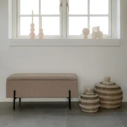 Nest of Nora Halbankje Yorra - Met opbergruimte - Beige