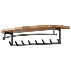 Nest of Nora Kapstok wandmodel roede hoedenplank - 8 haken - Acacia