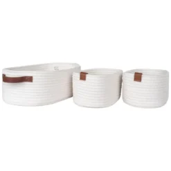 Nest of Nora Opbergmanden set van 3 - Katoen - Wit