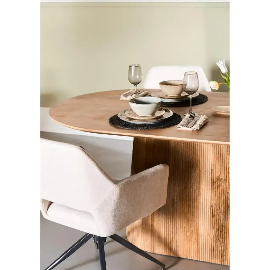 Nest of Nora Ovale eettafel Nala - mangohout 180 cm - Lichtbruin