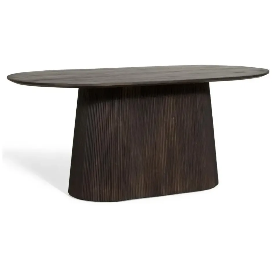Nest of Nora Ovale mangohouten eettafel Nala - 180 cm - Donkerbruin