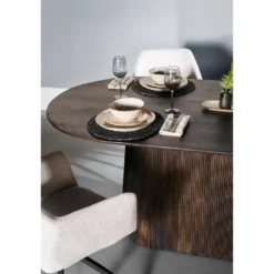 Nest of Nora Ovale mangohouten eettafel Nala - 230cm - Donkerbruin