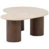 Nest of Nora Ovale salontafel Anli - Travertinlook - MDF - Beige