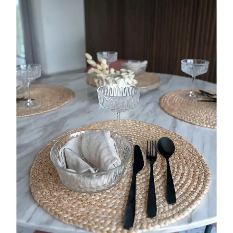 Nest of Nora 4 pack Placemats rond jute gevlochten ø38 cm - Natural