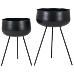Nest of Nora Plantenstandaarden - Set Van 2 - Zwart