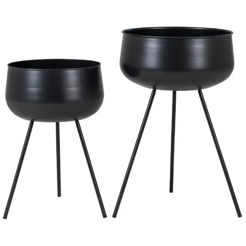 Nest of Nora Plantenstandaarden - Set Van 2 - Zwart