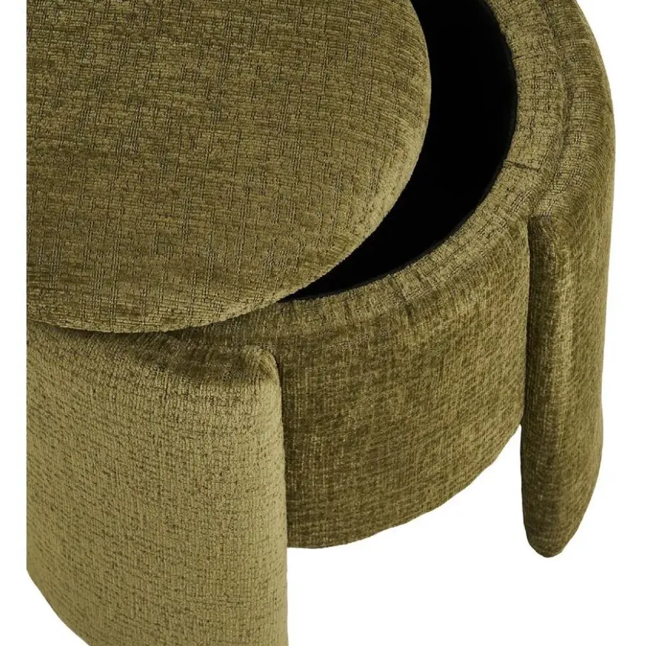 Nest of Nora Poef rond - Voetenbank Ø42x43,5 cm - Green