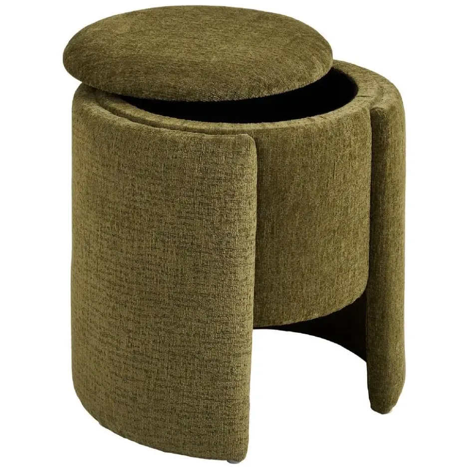 Nest of Nora Poef rond - Voetenbank Ø42x43,5 cm - Green