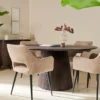 Nest of Nora Ronde mangohouten eettafel Nala - 120 cm - Donkerbruin