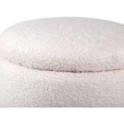 Nest of Nora Ronde poef met opbergruimte - Teddy - Offwhite