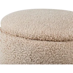 Nest of Nora Ronde poef met opbergruimte - Teddy - Beige