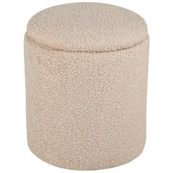 Nest of Nora Ronde poef met opbergruimte - Teddy - Beige