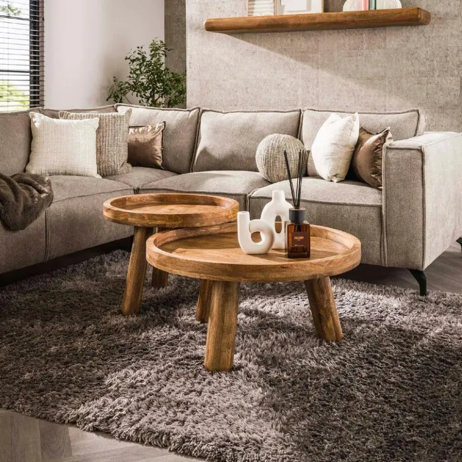 Nest of Nora Salontafel set van 2 - Mangohout - Zand
