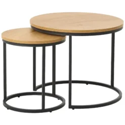 Nest of Nora Salontafel set van 2 Alma - Ø60 CM - Naturel