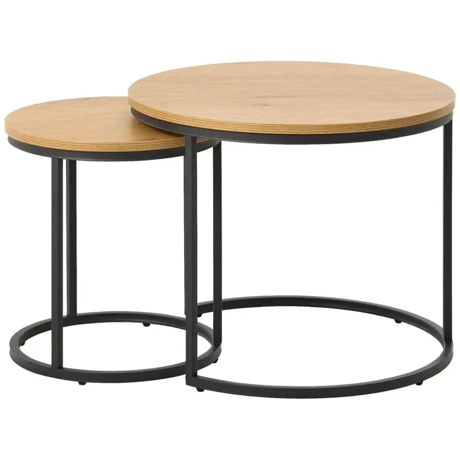 Nest of Nora Salontafel set van 2 Alma - Ø60 CM - Naturel