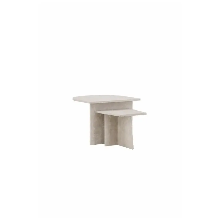 Nest of Nora Salontafel set van 2 - Marmerlook - Beige