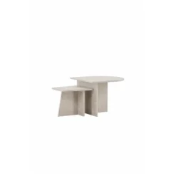 Nest of Nora Salontafel set van 2 - Marmerlook - Beige