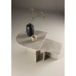 Nest of Nora Salontafel set van 2 - Marmerlook - Beige