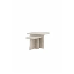 Nest of Nora Salontafel set van 2 - Marmerlook - Beige