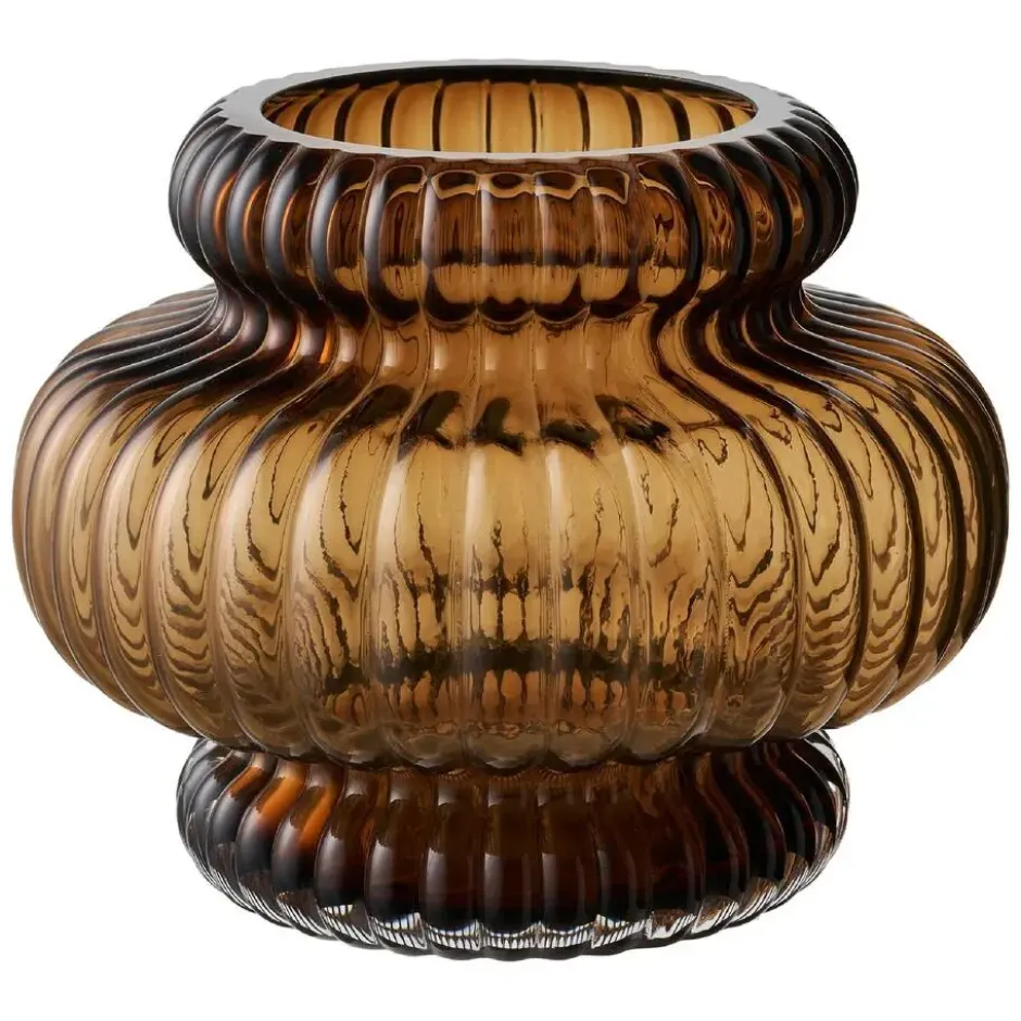 Nest of Nora Vaas ø20x16 cm - Mondgeblazen glas - Smoked brown